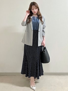 「Reflect（リフレクト）の天然シェルカラーネックレス（ネックレス、ホワイト系）」を使った、maiさん（レディース・153cm）の春コーディネート