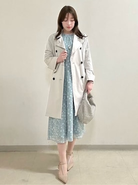 「アイテム（ピーコート）」を使った、maiさん（レディース・153cm）の春コーディネート