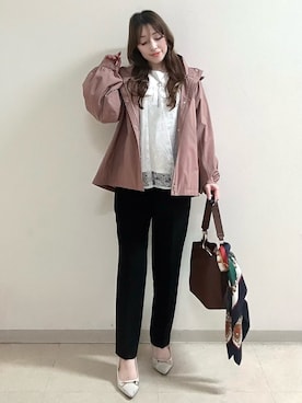 「アイテム（ジャケット/アウター、ピンク系）」を使った、maiさん（レディース・153cm）の夏コーディネート