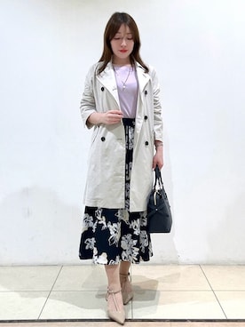 「アイテム（ピーコート）」を使った、maiさん（レディース・153cm）の春コーディネート