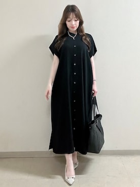「Reflect（リフレクト）のオーバルナローベルト（ベルト、ブラック系）」を使った、maiさん（レディース・153cm）の夏コーディネート