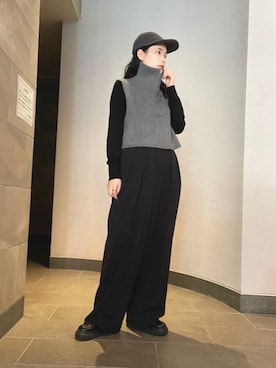 「秋のコーデ」｜「UNIQLO（ユニクロ）のアイテム（キャップ）」を使った、Saaaさん（レディース・163cm）の秋コーディネート