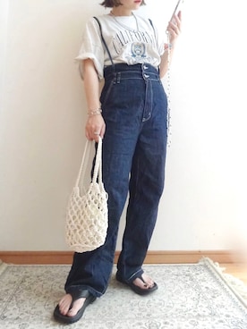 「SOMETHING（サムシング）のアイテム（オールインワン・サロペット）」を使った、☆FAIRY☆さん（レディース・155cm）の夏コーディネート