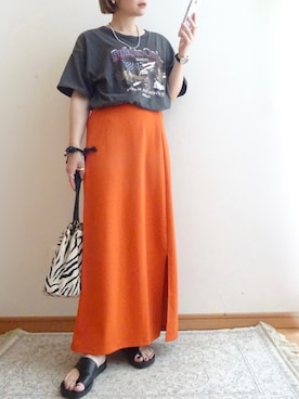 「Ungrid（アングリッド）のイーグルプリントTee（Tシャツ/カットソー）」を使った、☆FAIRY☆さん（レディース・155cm）の春コーディネート