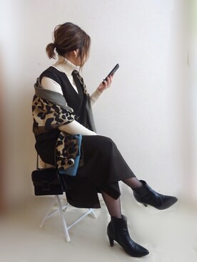 「タートルネック」｜「アイテム（ブーティ）」を使った、☆FAIRY☆さん（レディース・155cm）の秋コーディネート