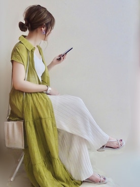 「petitcro（プティクロ）のpetitcro  ワイドバングル PCKB1901001（バングル/リストバンド）」を使った、☆FAIRY☆さん（レディース・155cm）の夏コーディネート