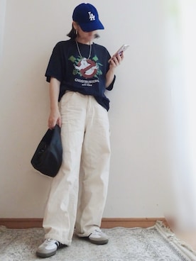 「アイテム（帽子、ブルー系）」を使った、☆FAIRY☆さん（レディース・155cm）の夏コーディネート