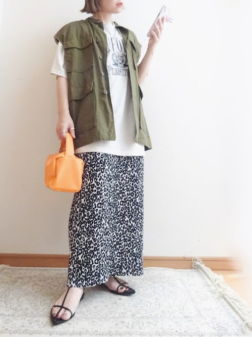 レオパードプリーツスカート（スカート）｜coca（coca）（コカ）の