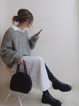 「H&M（エイチ・アンド・エム）のアイテム（シャツワンピース）」を使った、☆FAIRY☆さん（レディース・155cm）の秋コーディネート