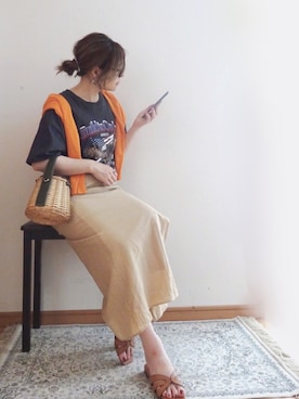 「Ungrid（アングリッド）のイーグルプリントTee（Tシャツ/カットソー）」を使った、☆FAIRY☆さん（レディース・155cm）の春コーディネート