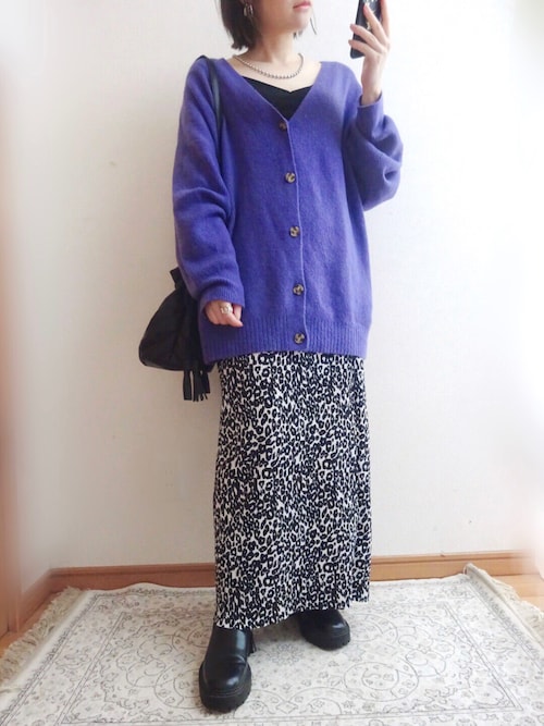 DIOR プリーツスカート　ヒョウ　パープル DIOR プリーツスカート ヒョウ パープル