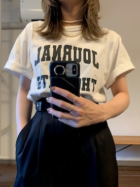 「ensemble(皮革ブランド)（アンサンブル）のアイテム（スマホケース/カバー）」を使った、mayuさん（レディース・153cm）の夏コーディネート
