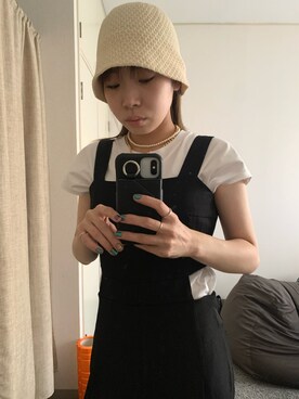 「ensemble(皮革ブランド)（アンサンブル）のアイテム（スマホケース/カバー）」を使った、mayuさん（レディース・153cm）の夏コーディネート