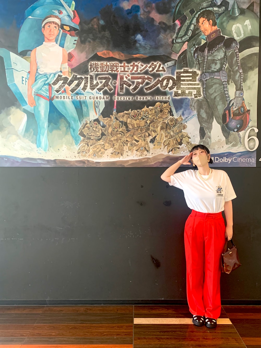 「UT、リラックススタイル、ガンダム、ガンダムカラー、夏コーデ、デブでもオシャレ、プチフラコーデ」｜「UNIQLOのアイテム（Tシャツ/カットソー、ホワイト系）」を使った、natsuさん（レディース・161cm）の夏コーディネートの1枚目の写真