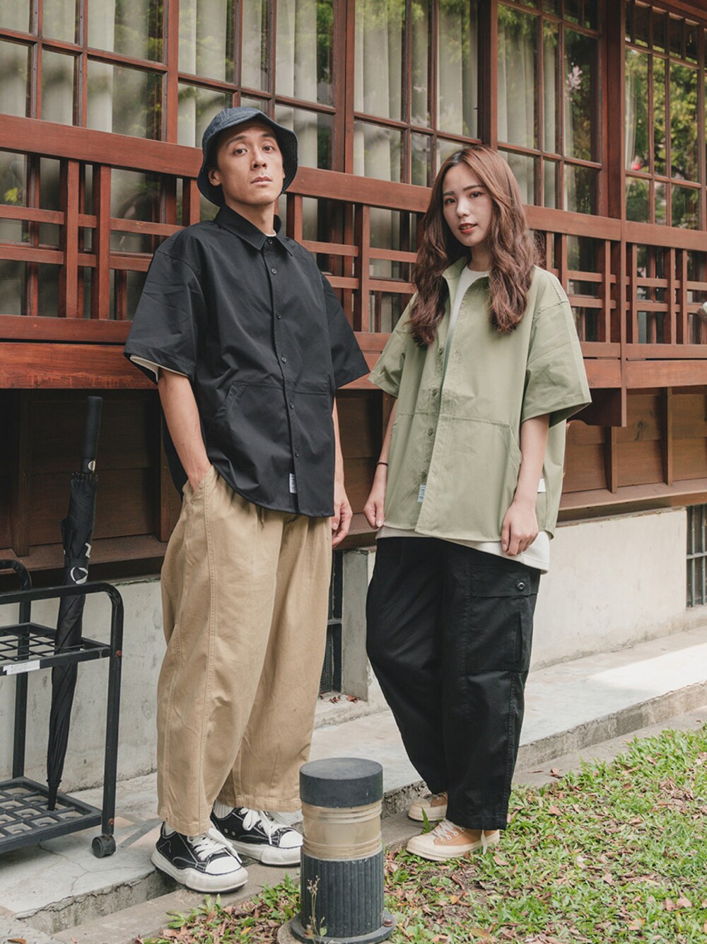 「休日スタイル、オトナカジュアル、春コーデ、今日のコーデ、春夏コーデ、古着MIX、デニム、ootd、Need How、ビッグシルエット、春服」｜「NEED HOWのアイテム（シャツ/ブラウス、ブラック系）」を使った、鄭騰紘さん（メンズ・172cm）の春コーディネートの1枚目の写真