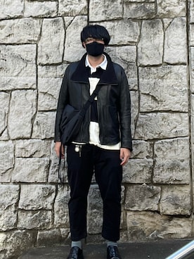 OKIRAKUのライダースジャケットを使った人気ファッション