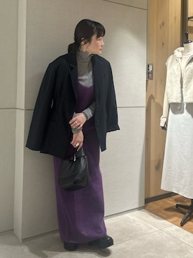 「アイテム（ワンピース/ドレス、パープル系）」を使った、@gg _shokoさん（レディース・159cm）の秋コーディネート