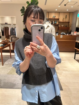 「GALLARDAGALANTE（ガリャルダガランテ）のダブルブリッジアイウェア（メガネ）」を使った、@gg _shokoさん（レディース・159cm）の秋コーディネート