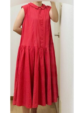 「Fillil（フィリル）のアイテム（ワンピース、レッド系）」を使った、あやＰさん（レディース）の夏コーディネート