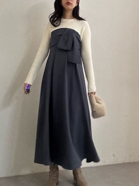 「アイテム（ワンピース/ドレス）」を使った、おそのさん（レディース・167cm）の冬コーディネート