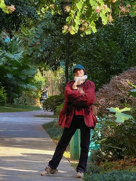 「アイテム（ピーコート）」を使った、九降风 さん（レディース・167cm）の冬コーディネート