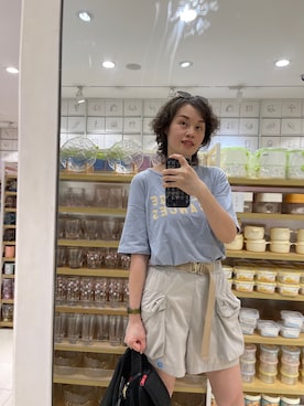 「URBAN RESEARCH（アーバンリサーチ）のアイテム（カーゴパンツ）」を使った、九降风 さん（レディース・167cm）の秋コーディネート