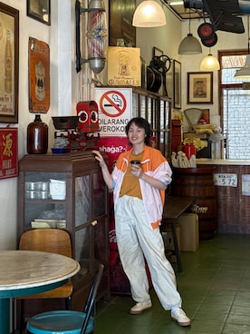 「アイテム（ジャージ）」を使った、九降风 さん（レディース・167cm）の秋コーディネート