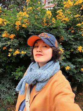 MOUSSYのテーラードジャケット（オレンジ系）を使った人気ファッション