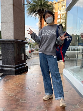 「TIMELY WARNING（タイムリーワーニング）のアイテム」を使った、九降风 さん（レディース・167cm）の冬コーディネート