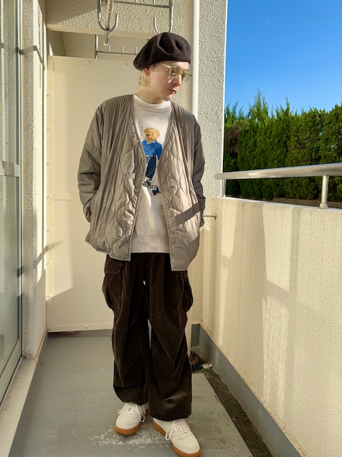 LB.02/コーデュロイビッグカーゴパンツ LB.02/コーデュロイビッグカーゴパンツを使った人気ファッション