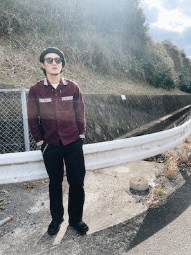 「BEAMS（ビームス）のアイテム（ハンチング/ベレー帽）」を使った、Papasさん（メンズ・176cm）の冬コーディネート