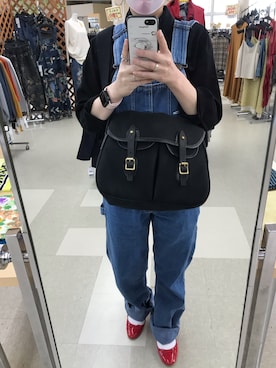 「レーヨンシャツ」｜「アイテム（オールインワン・サロペット）」を使った、rakkoさん（レディース・154cm）の秋コーディネート