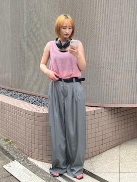 「MOUSSY（マウジー）のアイテム（シューズ）」を使った、セナさん（レディース・153cm）の夏コーディネート