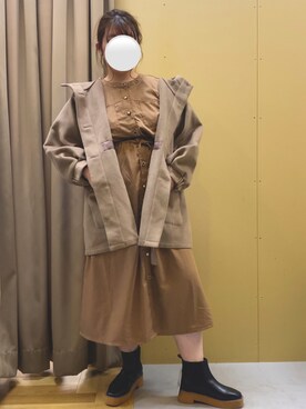 「SLURR（スラ―）のアイテム（その他アウター）」を使った、かすぴさん（レディース・161cm）の秋コーディネート