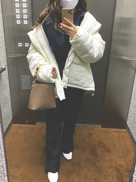 「EMODA」｜「アイテム（ダウンジャケット/コート）」を使った、y.yさん（レディース・153cm）の冬コーディネート