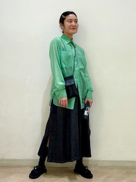 「アイテム（折りたたみ傘）」を使った、yamashita  aiさん（レディース・158cm）の夏コーディネート