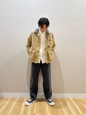 「アイテム（カバーオール）」を使った、Takeshiさん（メンズ・174cm）の秋コーディネート