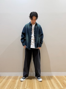 「ITEMS URBANRESEARCH（アイテムズ アーバンリサーチ）のアイテム（シャツ/ブラウス）」を使った、Takeshiさん（メンズ・174cm）の秋コーディネート