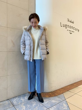 「Te chichi（テチチ）のアイテム（ダウンジャケット/コート）」を使った、カスミさん（レディース・157cm）の秋コーディネート