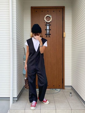 「KOBE LETTUCE（コウベレタス）のアイテム（オールインワン・サロペット）」を使った、rui_kai_smile♡さん（レディース・163cm）の秋コーディネート