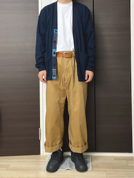 「アイテム（カーディガン/ボレロ）」を使った、ふ。さん（メンズ・167cm）の秋コーディネート