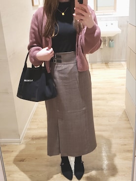 「ショッピング」｜「アイテム（パンプス）」を使った、mkさん（レディース・163cm）の冬コーディネート