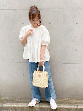 「アイテム（バングル/リストバンド、ホワイト系）」を使った、ｈaｒu ◎さん（レディース・153cm）の夏コーディネート