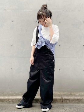 「URBAN RESEARCH Sonny Label（アーバンリサーチサニーレーベル）のアイテム（サロペット/オーバーオール）」を使った、ｈaｒu ◎さん（レディース・153cm）の夏コーディネート
