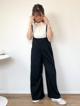 「GeeRA（ジーラ）のアイテム（オールインワン・サロペット）」を使った、ｈaｒu ◎さん（レディース・153cm）の春コーディネート