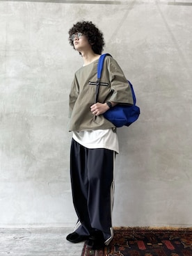「my beautiful landlet（マイビューティフルランドレット）のアイテム（パンツ）」を使った、Wallace & Murronさん（メンズ・173cm）の夏コーディネート