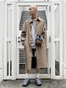 「ロングシャツ」｜「アイテム（その他アウター）」を使った、Wallace & Murronさん（メンズ・171cm）の秋コーディネート