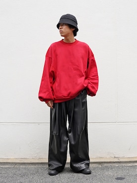 「my beautiful landlet（マイビューティフルランドレット）のアイテム（スウェット）」を使った、Wallace & Murronさん（メンズ・165cm）の夏コーディネート