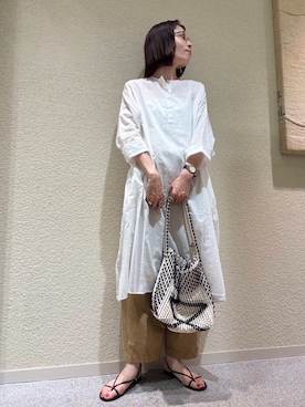 「アイテム（チュニック）」を使った、takagi naoさん（レディース・165cm）の夏コーディネート