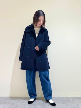 「かぐれ」｜「アイテム（ピーコート）」を使った、takagi naoさん（レディース・165cm）の秋コーディネート